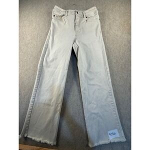 Toad&Co Womens Wide Leg High Rise Raw Hem Jeans Beige Size 4